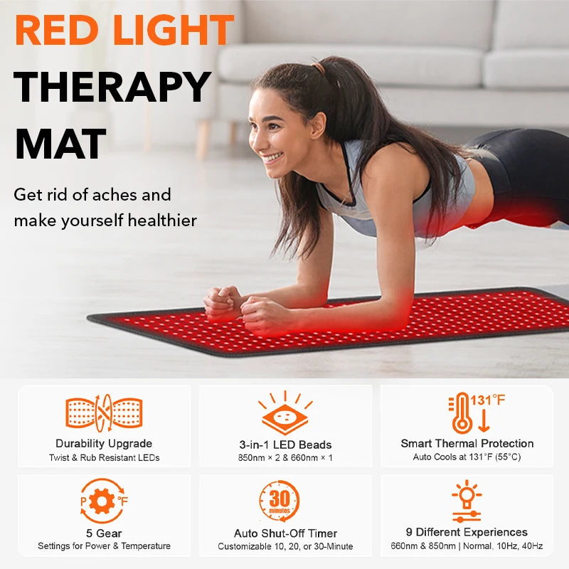 Coussin de thérapie par la lumière rouge et infrarouge, dispositifs de beauté LED 360psc 660nm 720psc 850nm, thérapie par la lumière infrarouge rouge by Sirius Flow