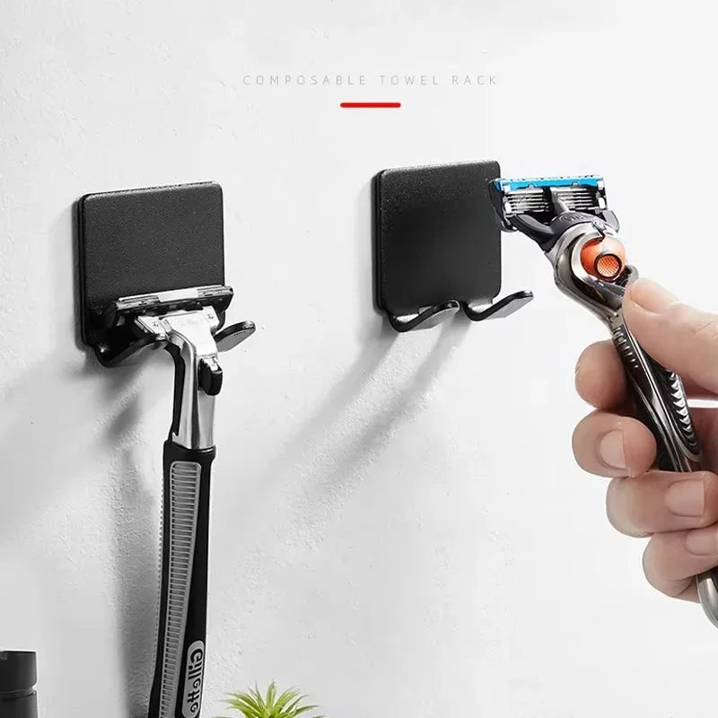 Porte-rasoir de salle de bain, crochet de rangement mural pour hommes, étagère pour rasoir, sans poinçon, accessoires d'organisation by Sirius Flow