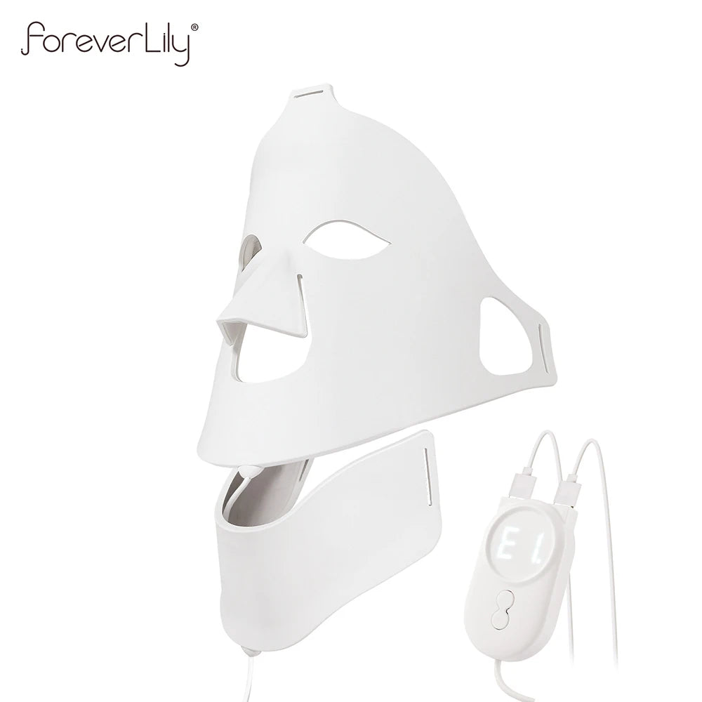 Foreverlily visage cou Silicone masque LED 7 couleurs lumière LED photonique thérapie 3D Flexible masque de beauté du visage peau éclaircir soins de la peau by Sirius Flow