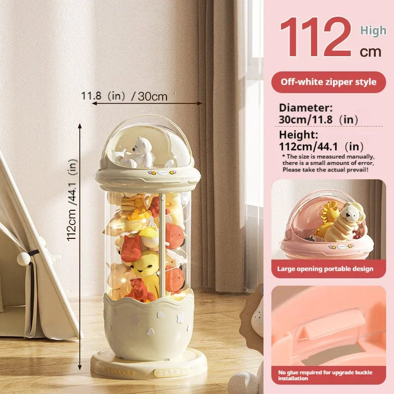 Boîte de rangement de poupées d'astronaute, boîtes de rangement de jouets en peluche pour enfants, plastique Transparent en peluche, rangement à domicile, poubelle à fermeture éclair by Sirius Flow