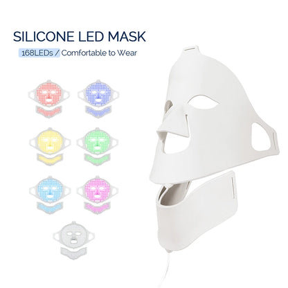 Foreverlily visage cou Silicone masque LED 7 couleurs lumière LED photonique thérapie 3D Flexible masque de beauté du visage peau éclaircir soins de la peau by Sirius Flow