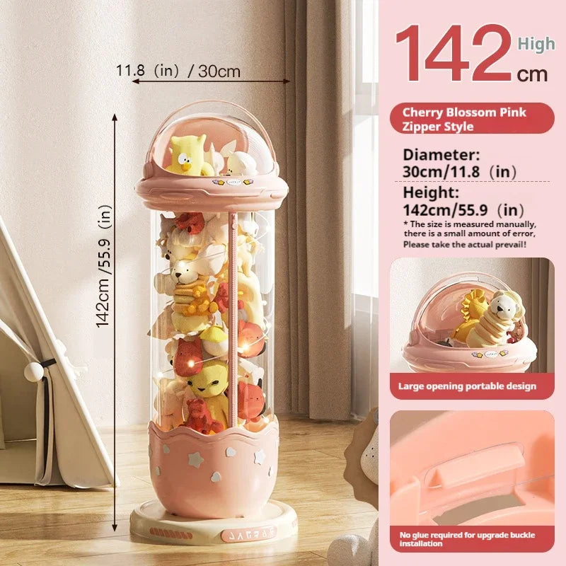 Boîte de rangement de poupées d'astronaute, boîtes de rangement de jouets en peluche pour enfants, plastique Transparent en peluche, rangement à domicile, poubelle à fermeture éclair by Sirius Flow