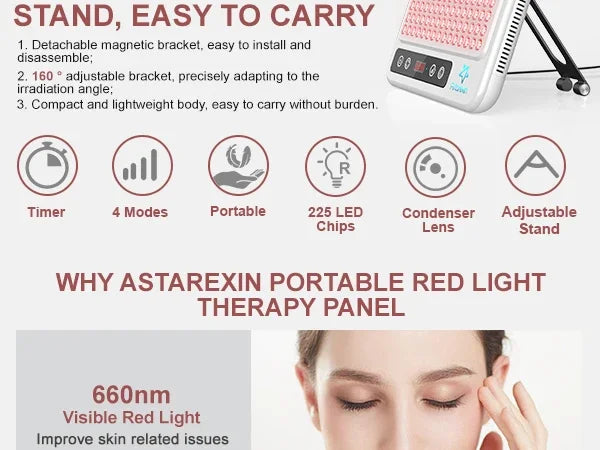 Astarexin – panneau de thérapie à la lumière rouge, dispositif LED Anti-inflammatoire pour le visage, soins de la peau, lampe 660nm850nm pour soulager la douleur Anti-âge by Sirius Flow
