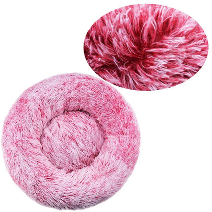 Lit rond en peluche super doux pour animaux de compagnie, lit pour grand chien, maison pour chat, long, moyen, sommeil chaud, hiver, 40-90cm by Sirius Flow