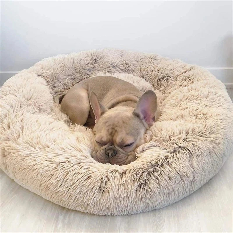 Lit rond en peluche super doux pour animaux de compagnie, lit pour grand chien, maison pour chat, long, moyen, sommeil chaud, hiver, 40-90cm by Sirius Flow