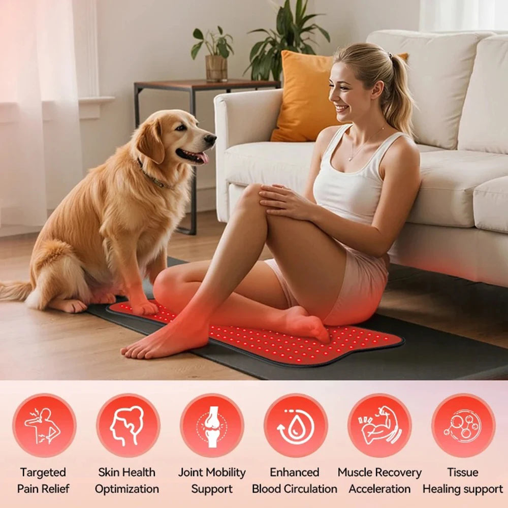 Coussin de thérapie par la lumière infrarouge rouge à 210 led, dispositifs de beauté pour le visage, le corps, le dos, les genoux, les mains et les pieds, coussin chauffant Portable 660nm 850nm by Sirius Flow